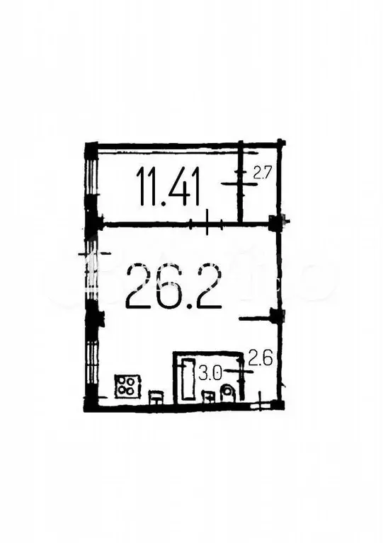 2-к. квартира, 45,7 м, 2/5 эт. - Фото 0