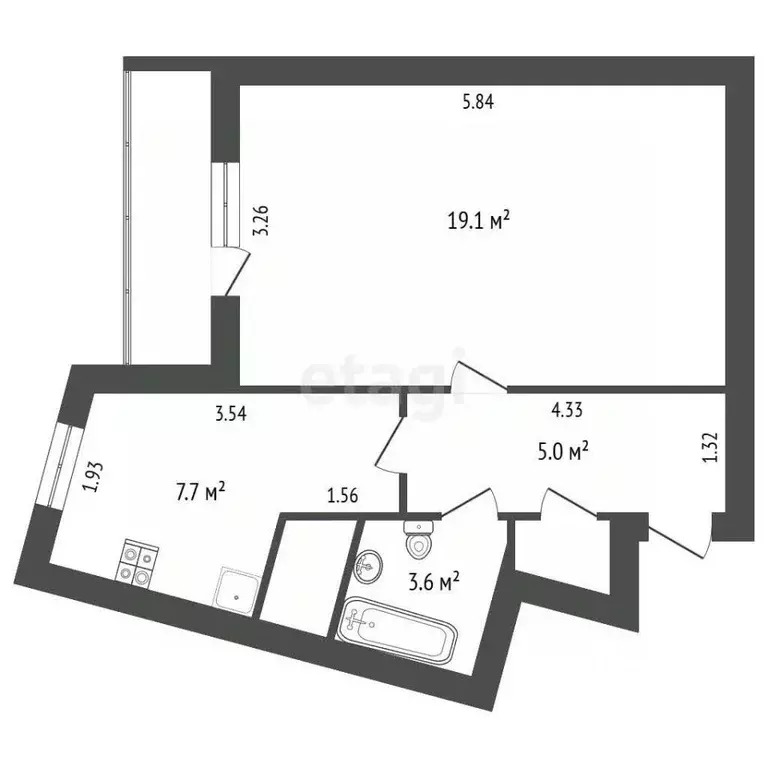 1-к кв. Ямало-Ненецкий АО, Новый Уренгой Юбилейный мкр, 2/2А (37.2 м) - Фото 2