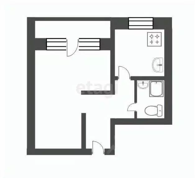 1-к кв. Челябинская область, Чебаркуль 9 Мая ул., 25 (40.8 м) - Фото 1