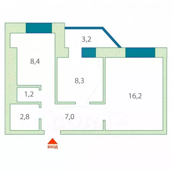 2-комнатная квартира: Тюмень, улица Михаила Сперанского, 25 (44 м) - Фото 2