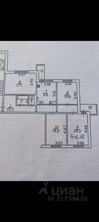 3-к кв. Владимирская область, Ковров Еловая ул., 96к1 (91.9 м) - Фото 1