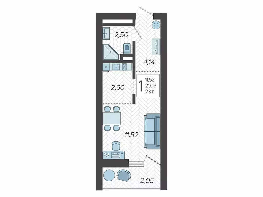 Квартира-студия: Сочи, микрорайон Бытха, Ясногорская улица, 16/2к6 ... - Фото 1