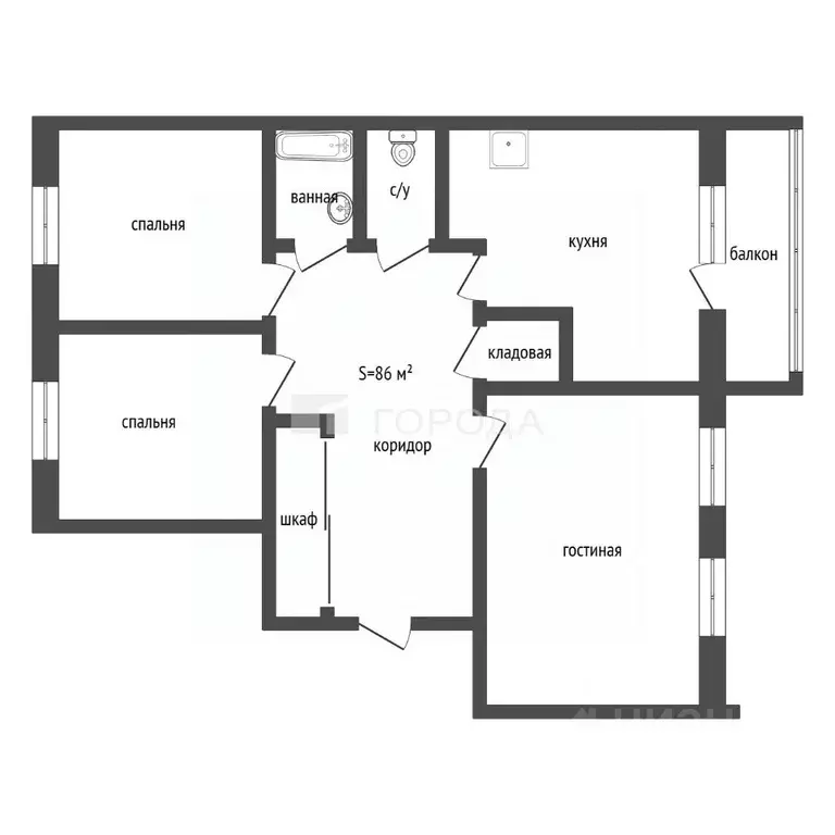 3-к кв. Алтайский край, Барнаул ул. Свердлова, 67 (86.0 м) - Фото 2