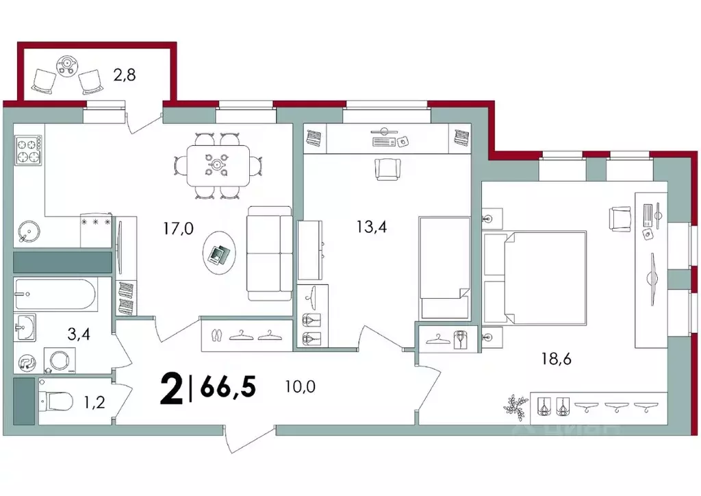 2-к кв. Тверская область, Калининский муниципальный округ, д. Батино ... - Фото 1