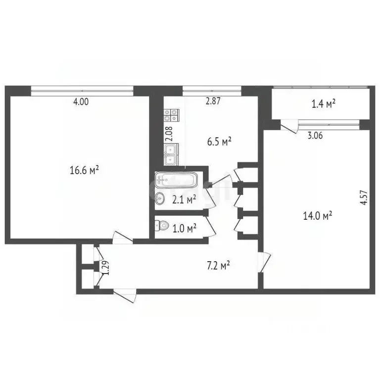 2-к кв. Мордовия, Саранск ул. Победы, 17 (49.7 м) - Фото 2