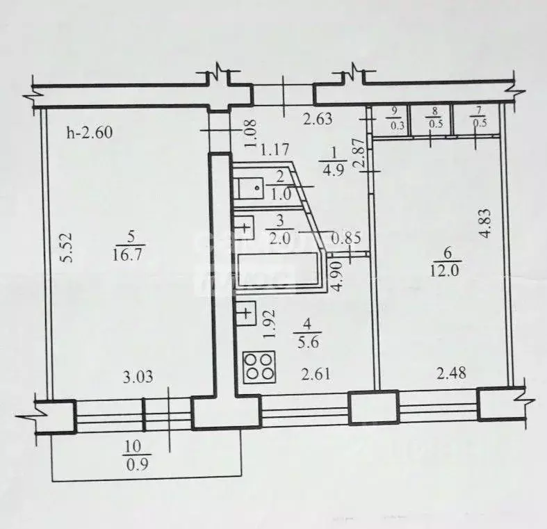 2-к кв. Забайкальский край, Чита ул. Энтузиастов, 53 (43.5 м) - Фото 1