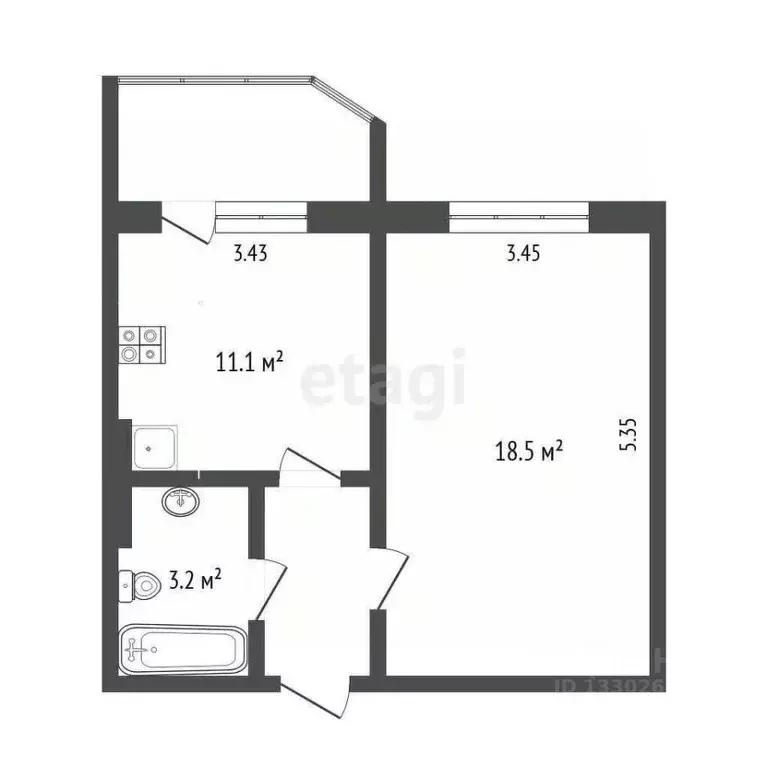 1-к кв. Ханты-Мансийский АО, Сургут ул. Иосифа Каролинского, 16 (36.6 ... - Фото 0