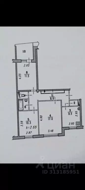 3-к кв. Омская область, Омск ул. Крупской, 17/3 (62.2 м) - Фото 0