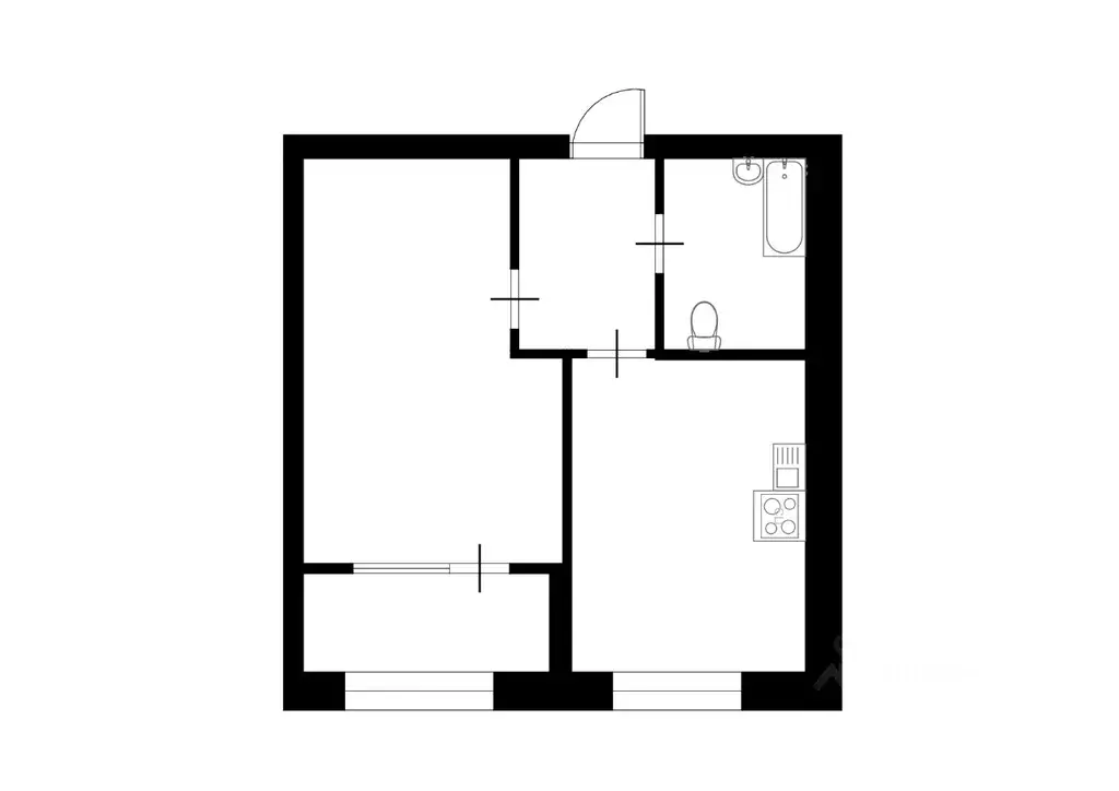 1-к кв. Башкортостан, Уфа ул. Менделеева, 156 (38.0 м) - Фото 1