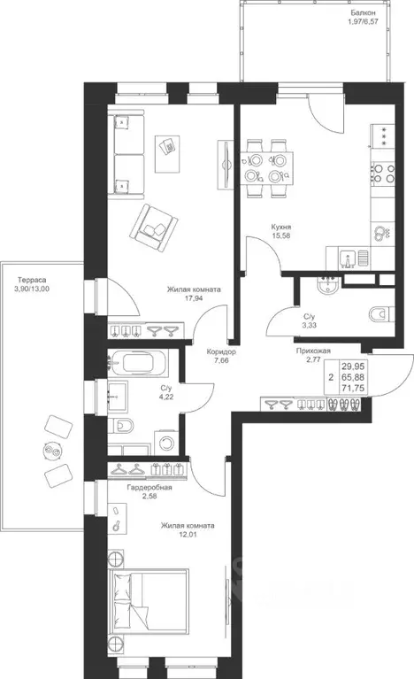 2-к кв. Татарстан, Лаишевский район, Столбищенское с/пос, с. Усады ул. ... - Фото 1
