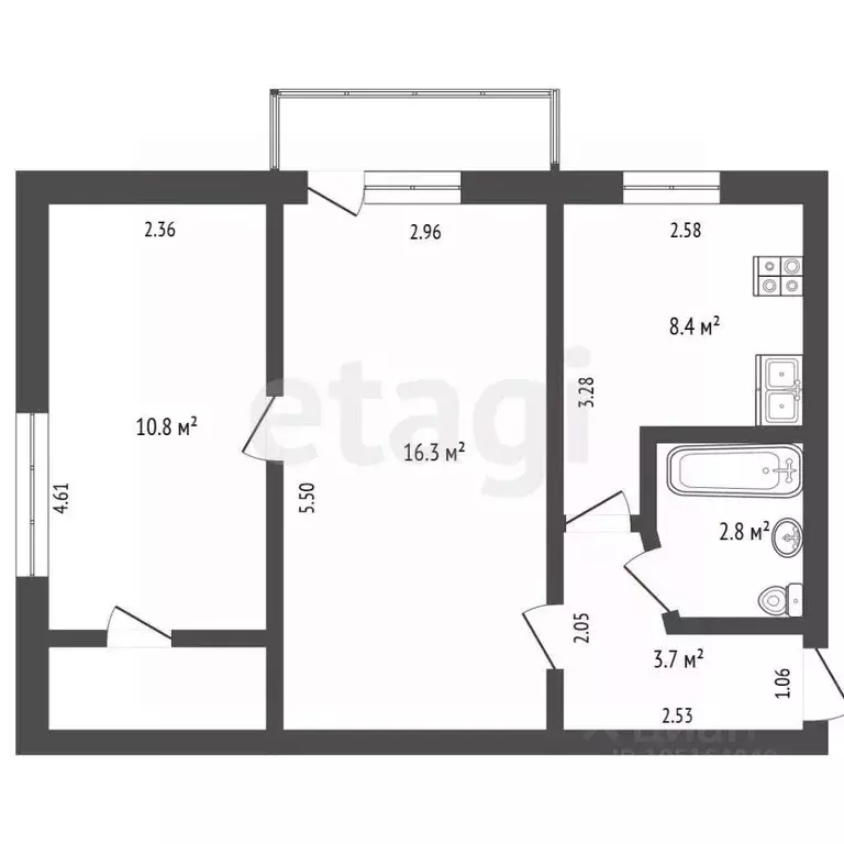 2-к кв. Крым, Судак ул. Гагарина, 6 (42.4 м) - Фото 2