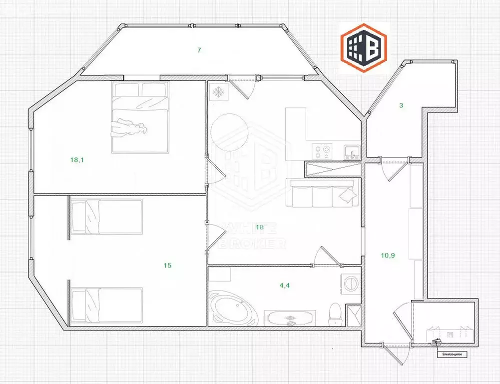 2-комнатная квартира: Пушкино, 2-й Фабричный проезд, 16 (76.4 м) - Фото 2