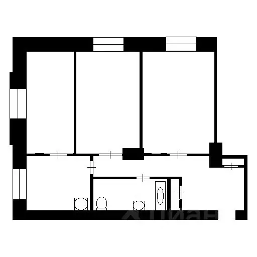 3-к кв. Татарстан, Казань ул. Александра Курынова, 6к1 (73.0 м) - Фото 1