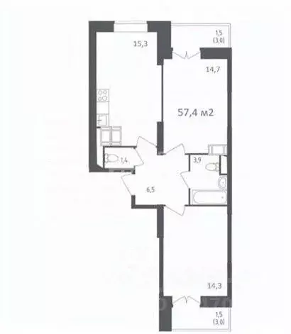 2-к кв. Московская область, Красногорск городской округ, Путилково пгт ... - Фото 2