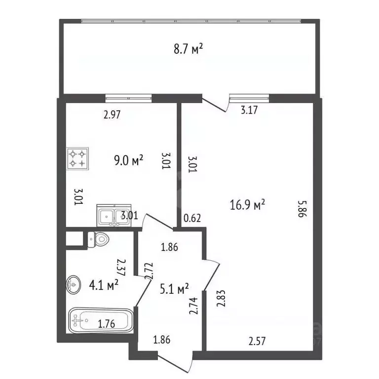 1-к кв. Санкт-Петербург Парашютная ул., 34 (35.0 м) - Фото 2