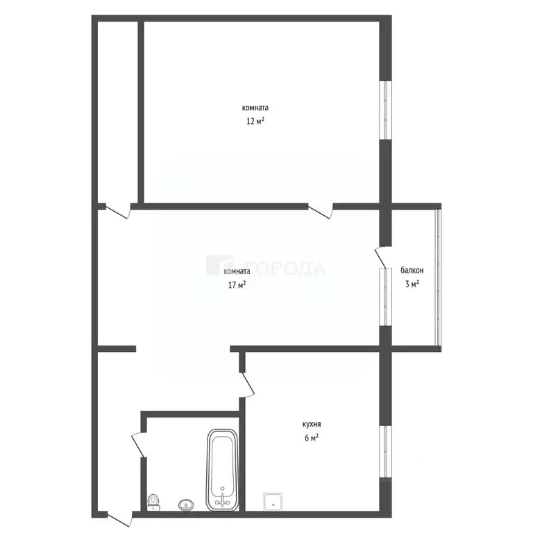 2-к кв. Кемеровская область, Новокузнецк просп. Курако, 11 (44.3 м) - Фото 2