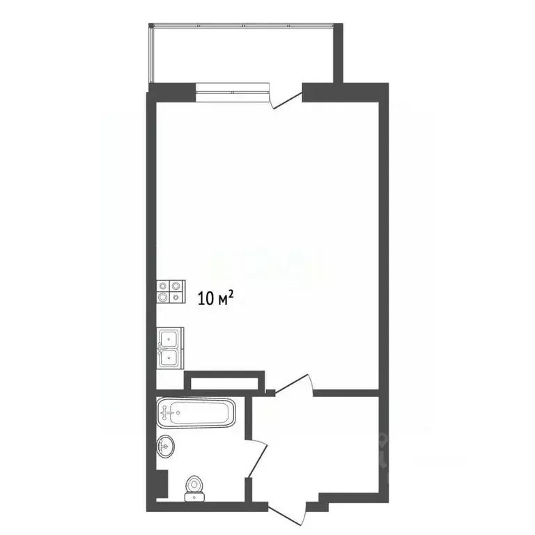 Студия Ростовская область, Ростов-на-Дону ул. Оганова, 20с1 (34.4 м) - Фото 2