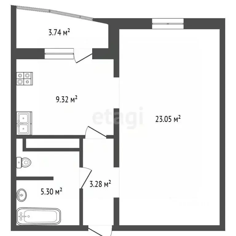 1-к кв. Тюменская область, Тюмень ул. Павла Шарова, 7к1 (40.9 м) - Фото 1