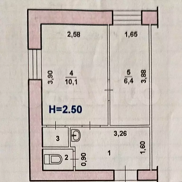 2-к. квартира, 23,1 м, 3/5 эт. - Фото 0