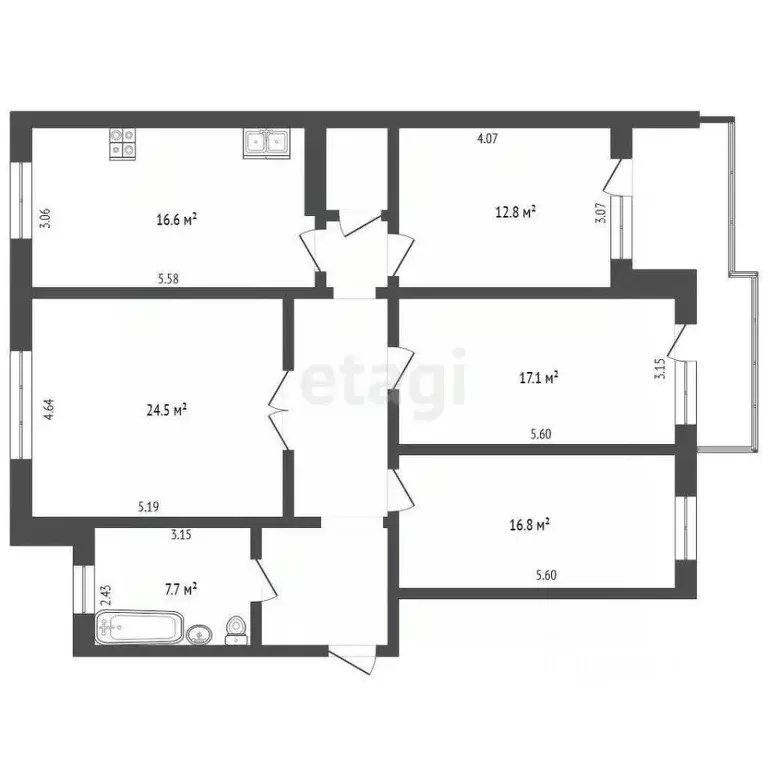 4-к кв. Челябинская область, Копейск ул. Терешковой, 5А (112.7 м) - Фото 2