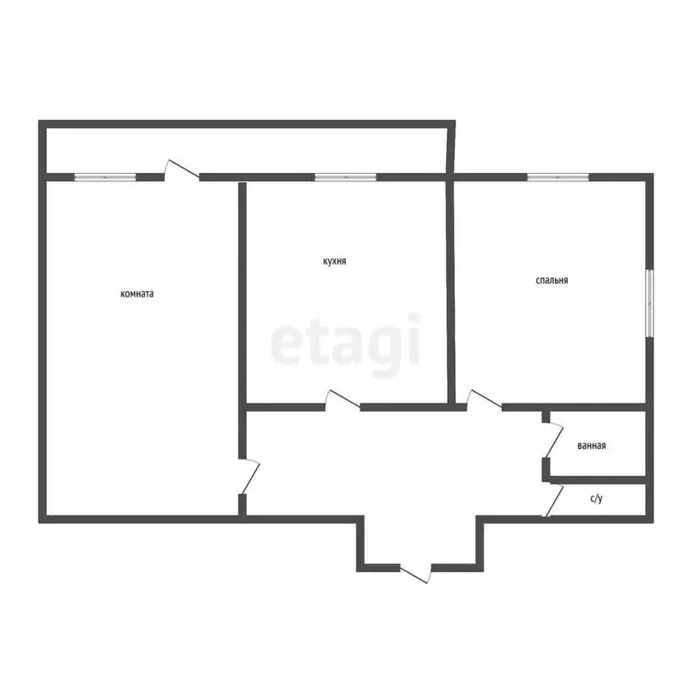 2-комнатная квартира: Курган, улица Красина, 56 (48.9 м) - Фото 1