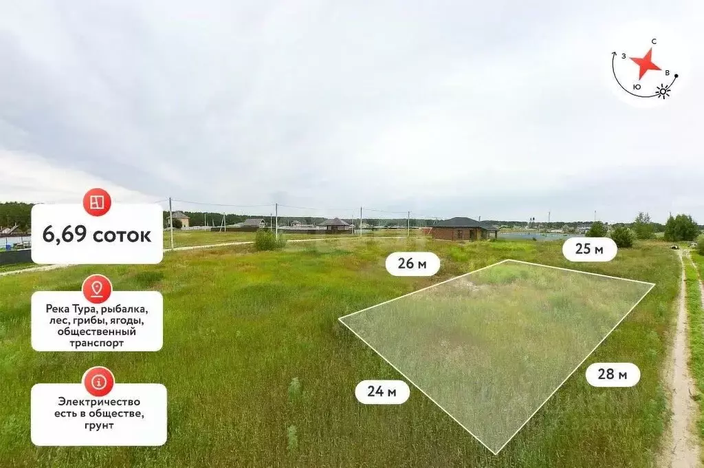 Участок в Тюменская область, Тюменский муниципальный округ, д. ... - Фото 1