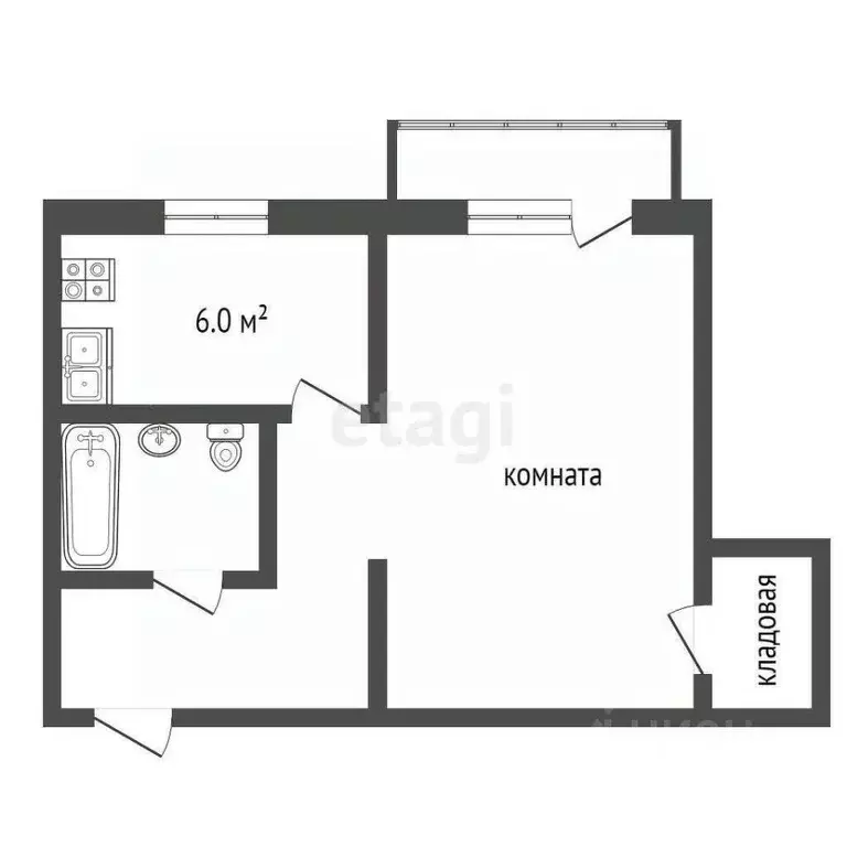 1-к кв. Владимирская область, Муром Московская ул., 109 (30.6 м) - Фото 1