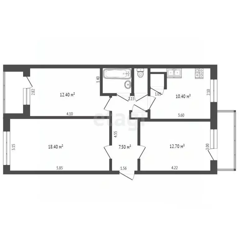 3-к кв. Вологодская область, Сокольский муниципальный округ, с. ... - Фото 1