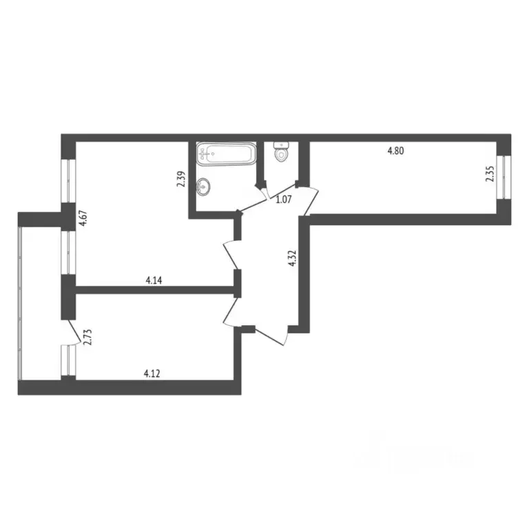 2-к кв. Тюменская область, Тюмень бул. Бориса Щербины, 16 (51.6 м) - Фото 1
