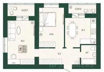 2-к кв. Самарская область, Волжский район, Смышляевка городское ... - Фото 0