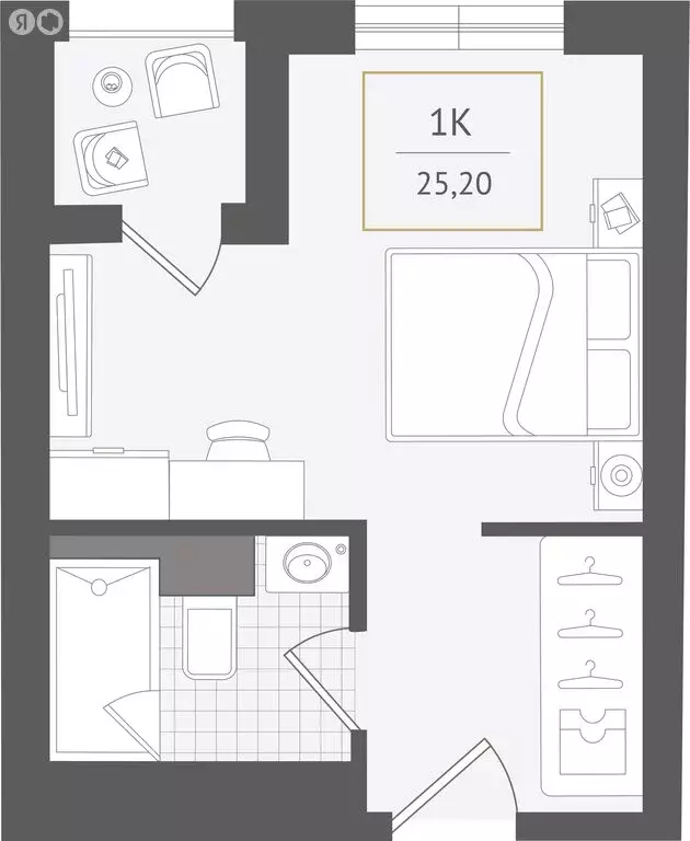 1-комнатная квартира: Сочи, улица Ленина, 280А (25.2 м) - Фото 1