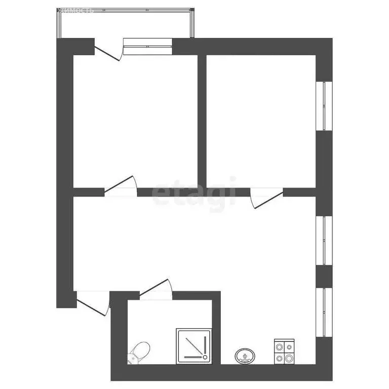 3-комнатная квартира: Ковров, улица Грибоедова, 125А (51.2 м) - Фото 0