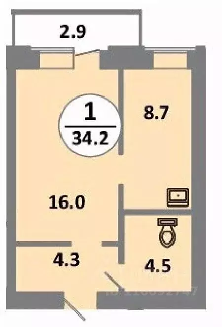 1-к кв. Красноярский край, Красноярск просп. 60 лет Образования СССР, ... - Фото 1