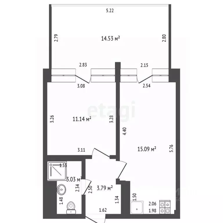 Студия Крым, Ялта муниципальный округ, Гурзуф пгт ул. Геологов, 7к4 ... - Фото 2