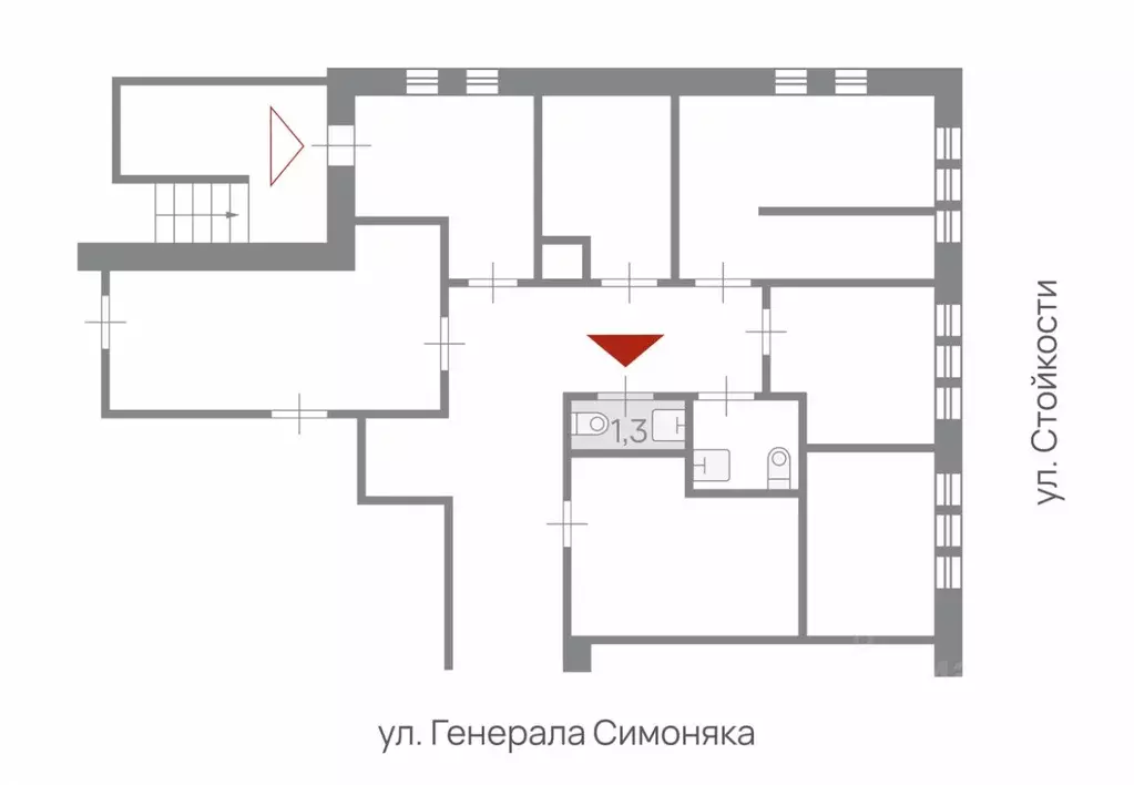 Офис в Санкт-Петербург ул. Генерала Симоняка, 10 (1 м) - Фото 0