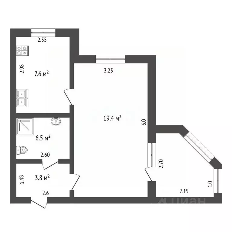1-к кв. Московская область, Дмитров Оборонная ул., 6 (37.3 м) - Фото 2