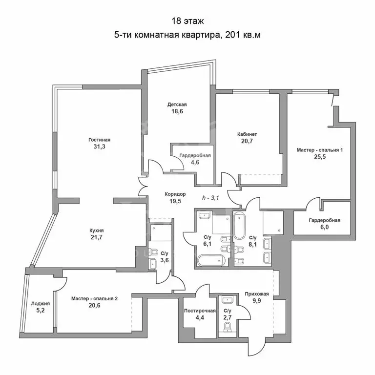 5-комнатная квартира: Москва, Минская улица, 2 (211 м) - Фото 1