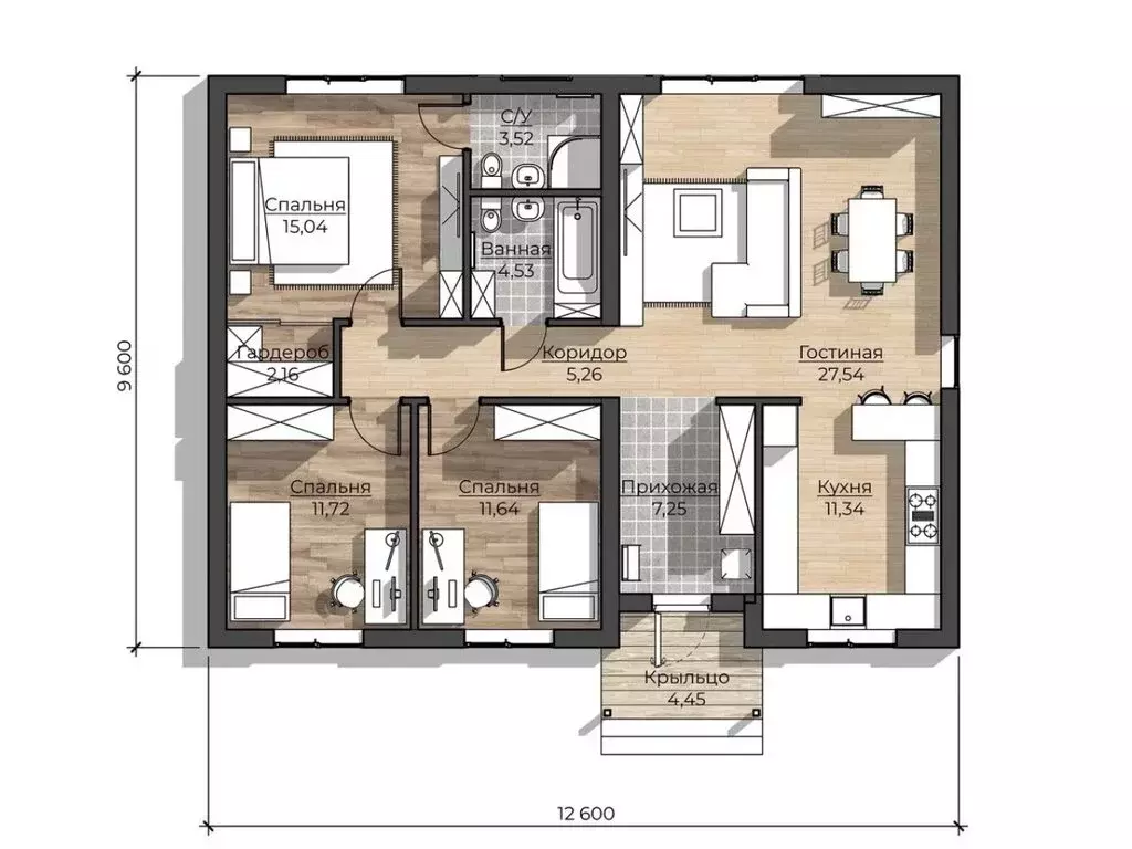 Дом в посёлок Бородыновка, Цветочная улица, 6 (120 м) - Фото 2