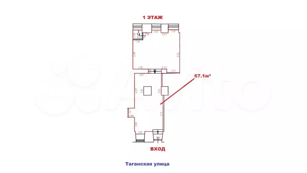 67,1м2, ПСН, трафик - Фото 0