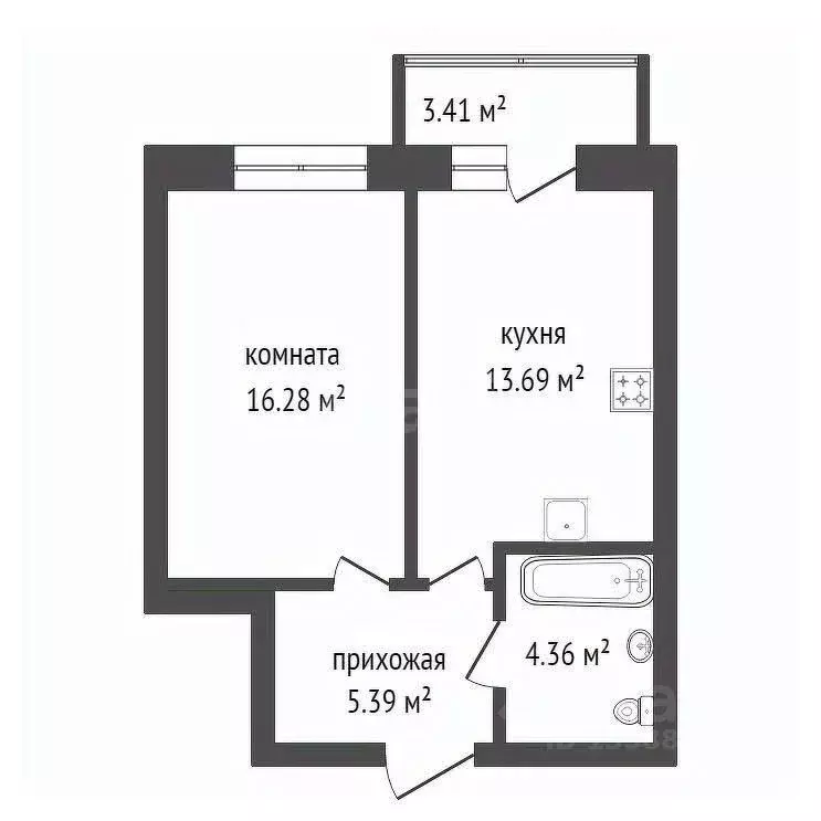 1-к кв. Красноярский край, Красноярск ул. Ладо Кецховели, 27 (39.0 м) - Фото 2