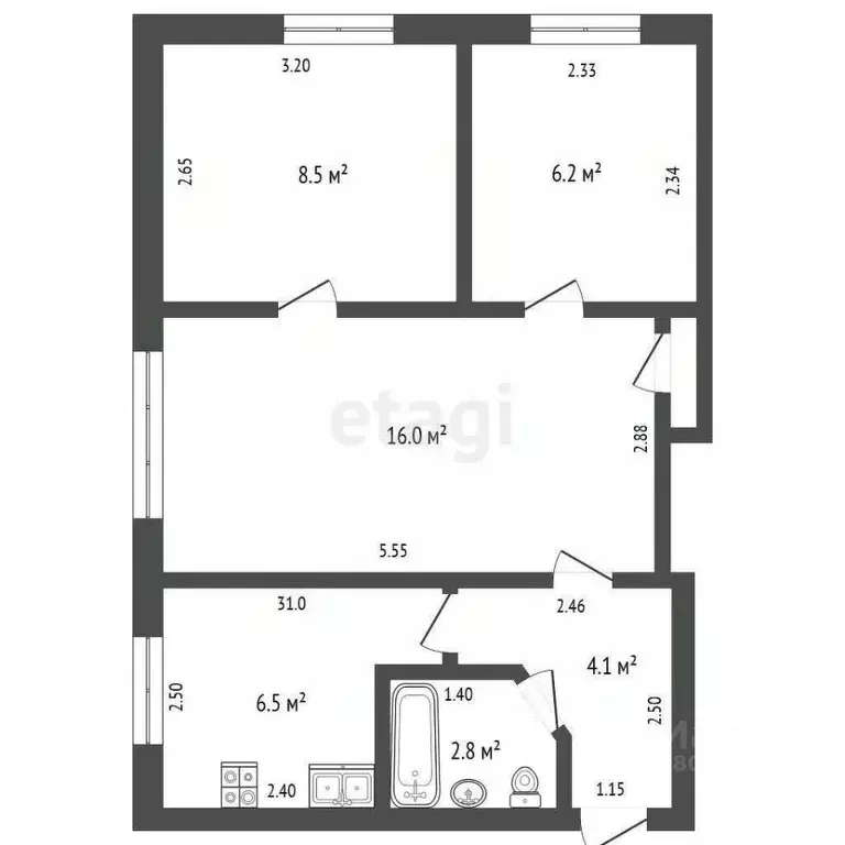 3-к кв. Ростовская область, Батайск ул. Панфилова, 24 (44.5 м) - Фото 1