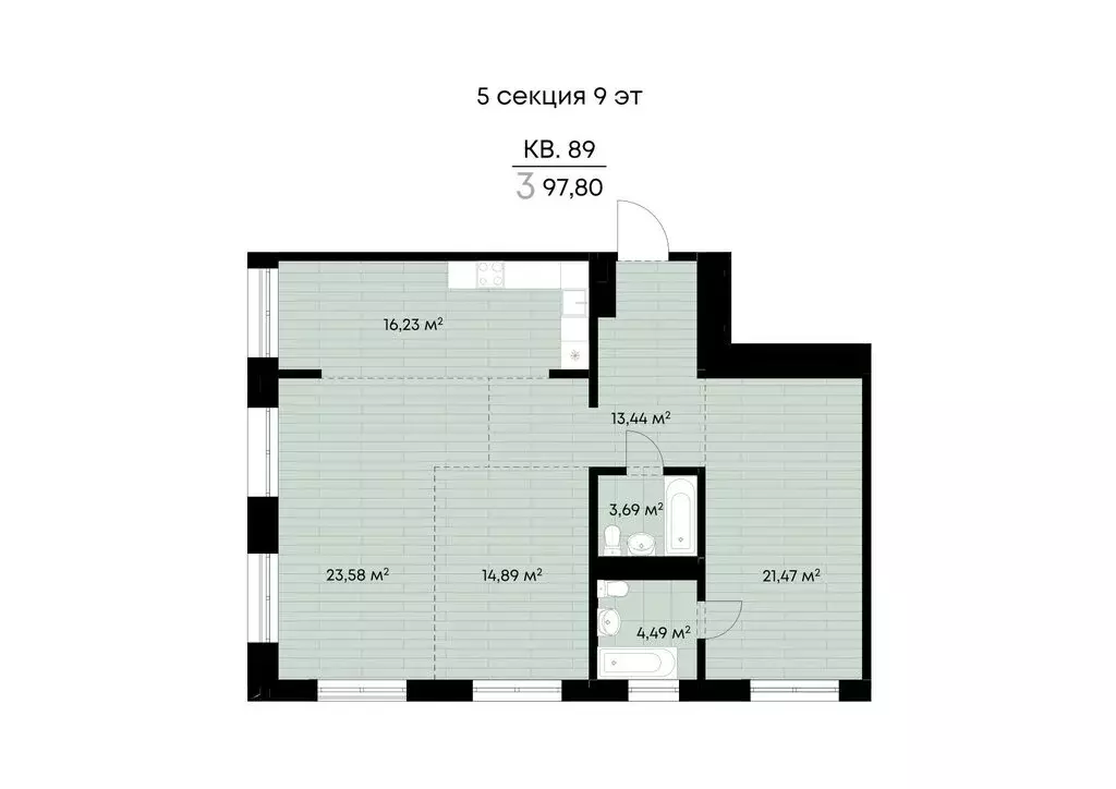 3-комнатная квартира: Иркутск, улица Лебедева-Кумача, 19 (97.8 м) - Фото 0