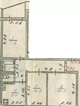 3-к кв. Коми, Усинск ул. Ленина, 15 (67.2 м) - Фото 2