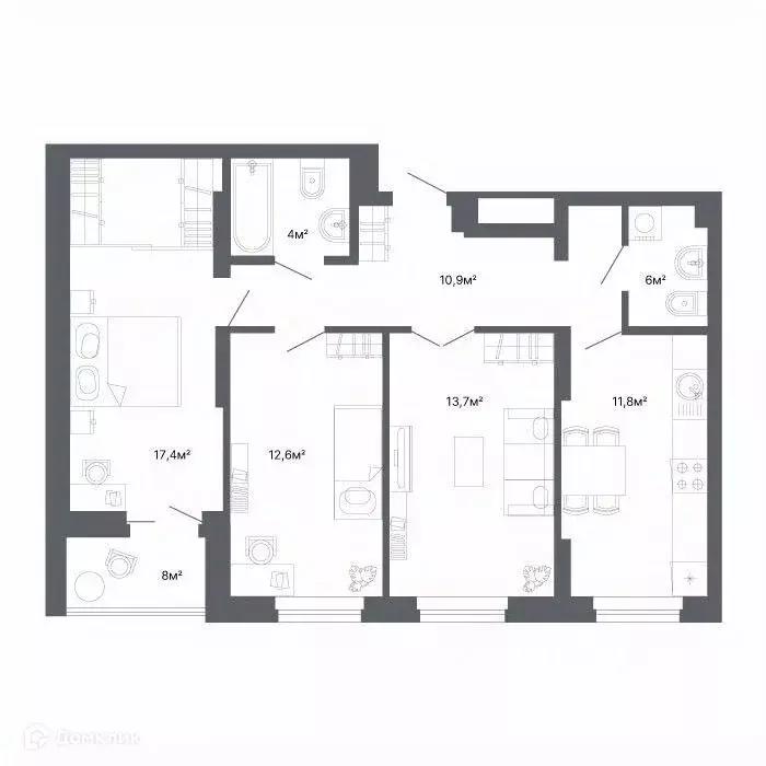 Продаётся 3-к квартира, 73.2 м - Фото 1