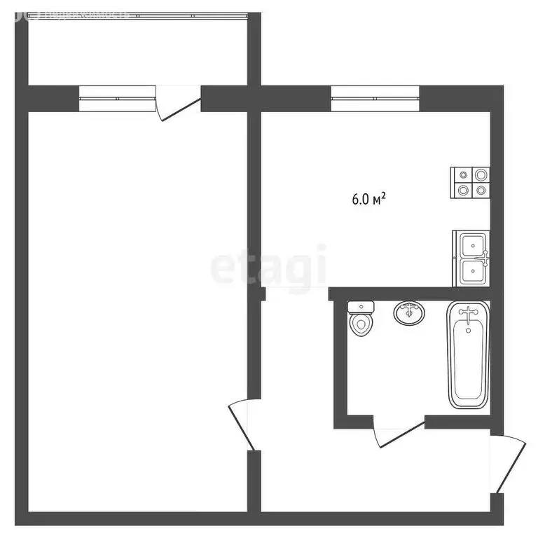 1-комнатная квартира: Чебаркуль, улица Мира, 23 (31.8 м) - Фото 0