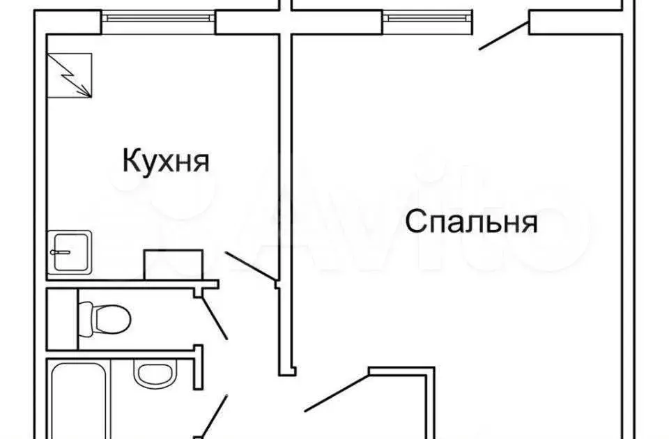 1-к. квартира, 42 м, 2/10 эт. - Фото 0