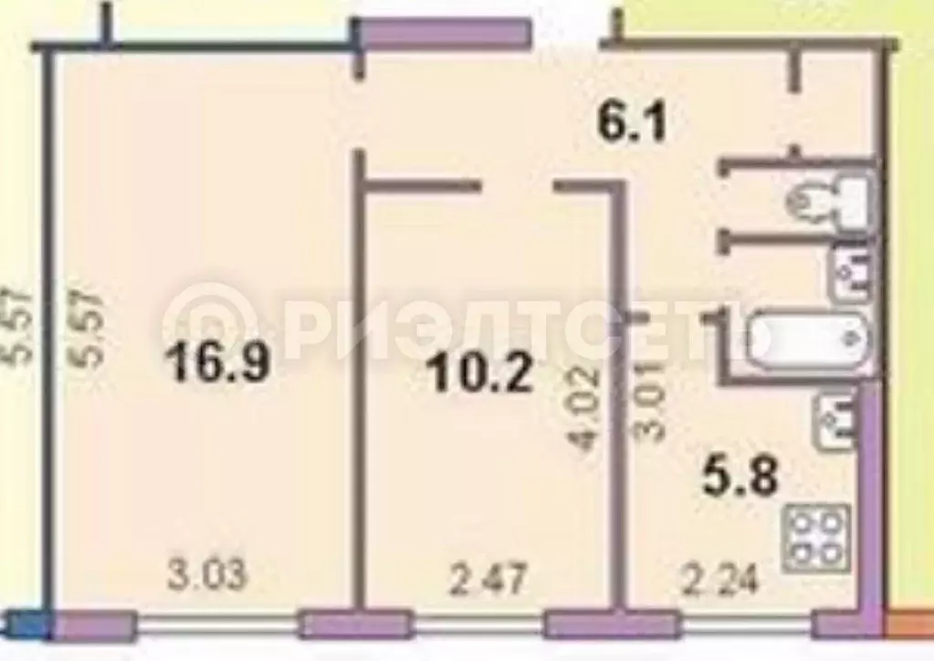 2-к кв. Мурманская область, Мурманск ул. Аскольдовцев, 18 (43.9 м) - Фото 1