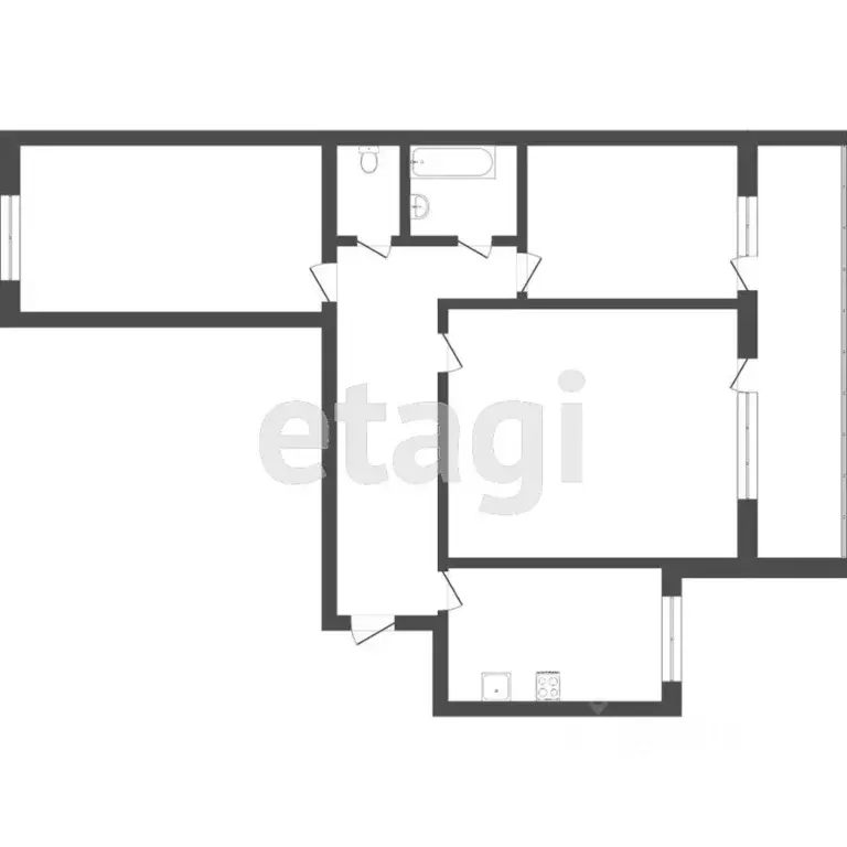 3-к кв. Томская область, Томск ул. Косарева, 29А (57.9 м) - Фото 2