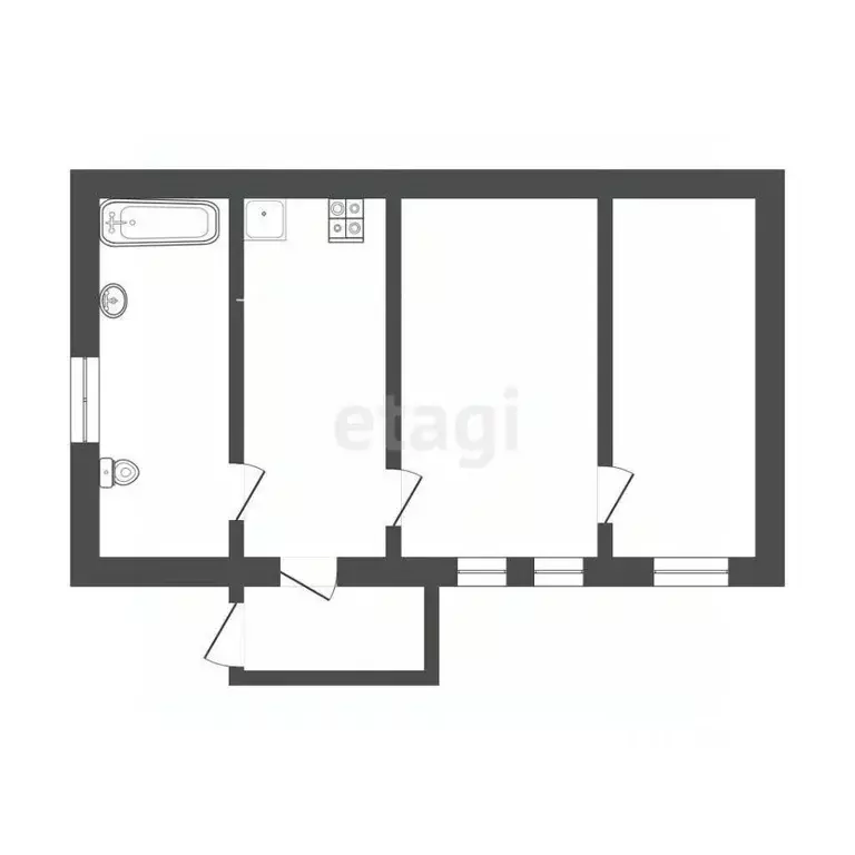 2-к кв. Воронежская область, Борисоглебск Сенная ул., 15 (41.0 м) - Фото 2