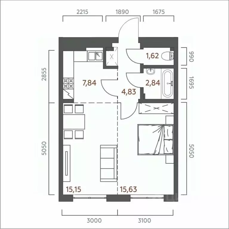 2-к кв. Иркутская область, Иркутск ул. 6-я Советская, 2 (47.91 м) - Фото 0